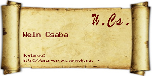 Wein Csaba névjegykártya